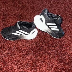 Adidas Kids Black and White Velcro Sneakers